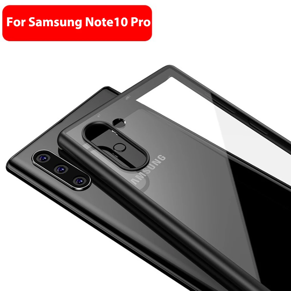 Чехол для Samsung Galaxy Note10 Plus ультратонкий прозрачный пластиковый + силиконовый