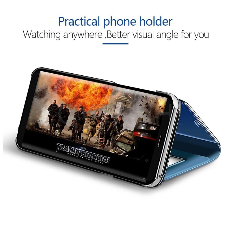 Флип-чехол с подставкой умный зеркальный чехол для телефона Samsung Galaxy J2 J3 J5 J7 A3 A5 A7