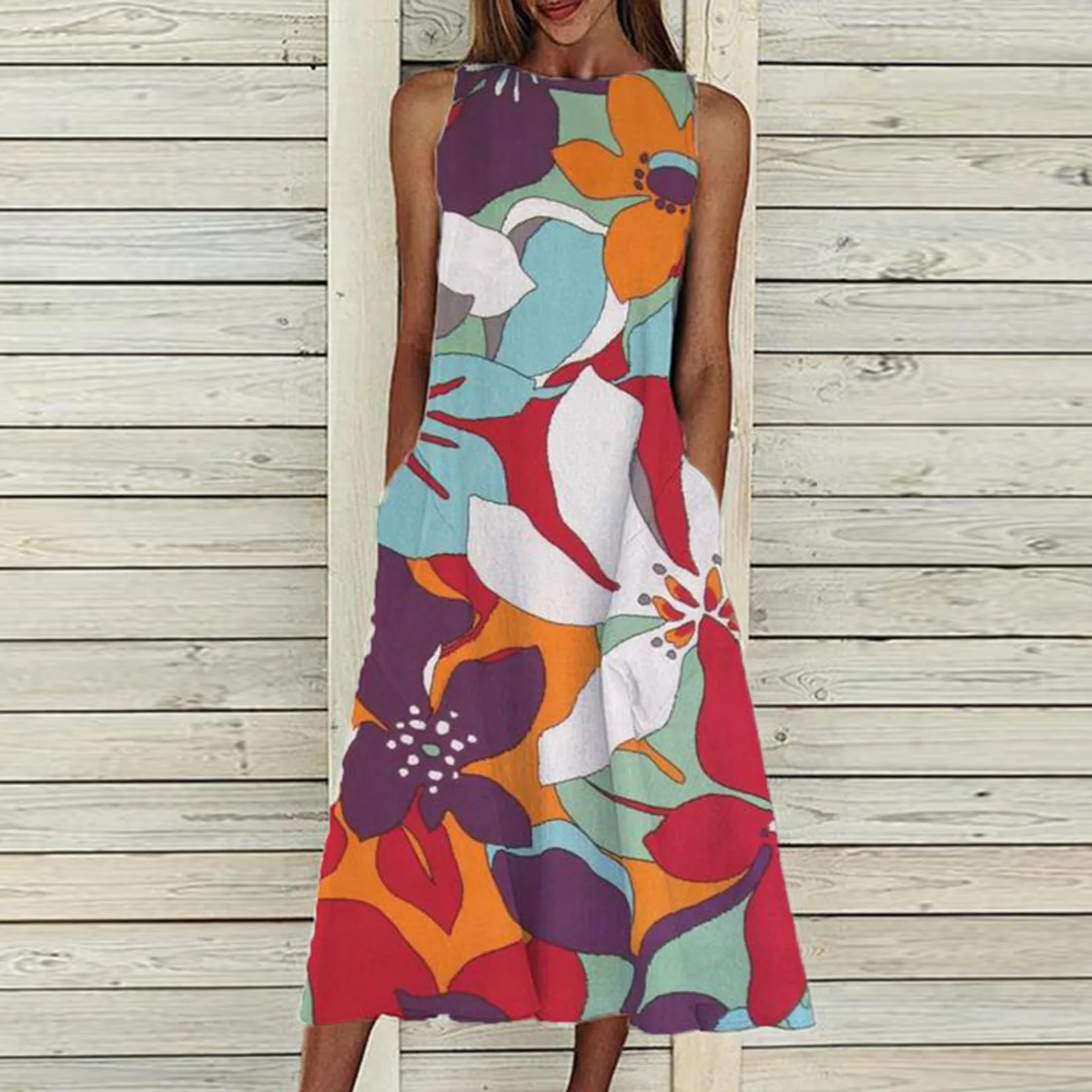 Floral Dress Women Summer Bohemian Sundress Beach Holiday Dresses Sleeveless O-neck Swing Pocket Maxi Dress Vestidos Robe Femme
Floral Dress Women Summer Bohemian Sundress Beach Holiday Dresses Sleeveless O-neck Swing Pocket Maxi Dress Vestidos Robe Femme
