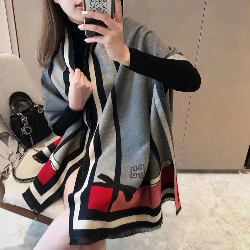 Autumn and winter ladies warm thick cashmere scarf Elegant bow print long shawl Pashmina
Autumn and winter ladies warm thick cashmere scarf Elegant bow print long shawl Pashmina