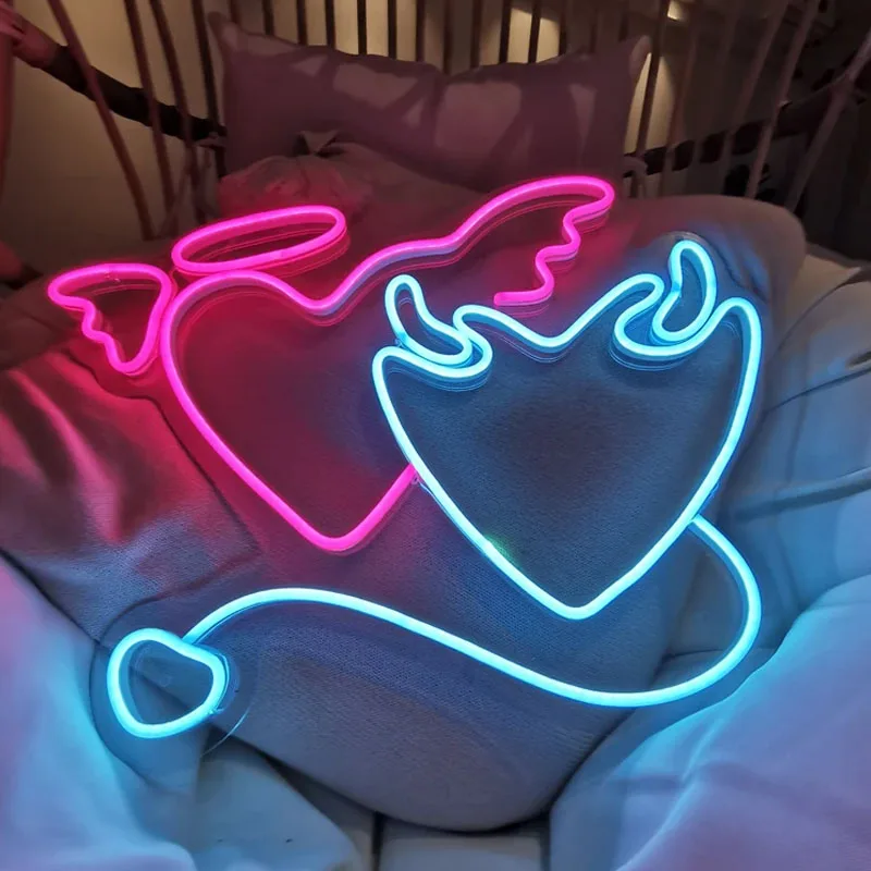 Angel and Devil Neon Sign Wedding Custom Neon Si Angel and Demon Led Neon Light Heart Neon Sign Wall Decor Valentine's Day Gift
Angel and Devil Neon Sign Wedding Custom Neon Si Angel and Demon Led Neon Light Heart Neon Sign Wall Decor Valentine's Day Gift