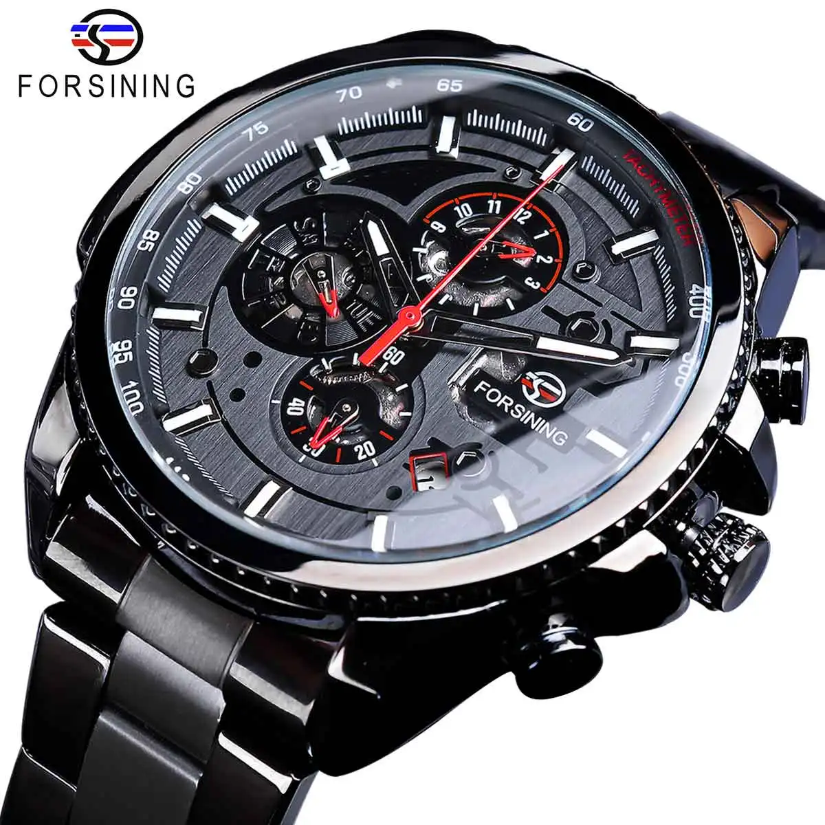 Forsining Luxury 3 Dials Men's Military Watches Black Calendar Mechanical Wristwatch Waterproof Automatic Male Outdoor Watch
Forsining Luxury 3 Dials Men's Military Watches Black Calendar Mechanical Wristwatch Waterproof Automatic Male Outdoor Watch