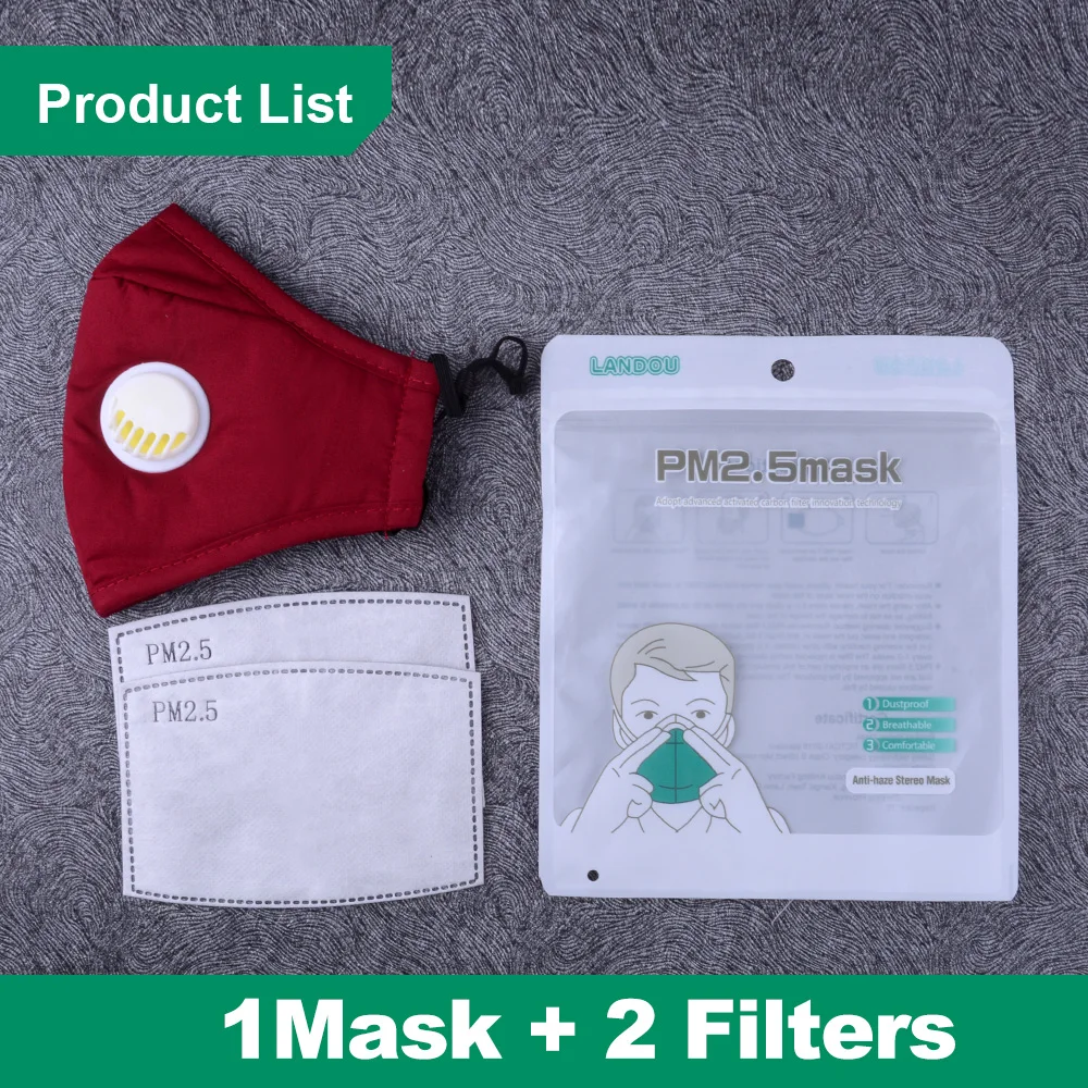 Fashion Cotton Breathing Mask Reusable Washable Face Masks Haze Valve Dust Proof Mouth Masks +2Pcs Activated Carbon Filter PM2.5 
Fashion Cotton Breathing Mask Reusable Washable Face Masks Haze Valve Dust Proof Mouth Masks +2Pcs Activated Carbon Filter PM2.5