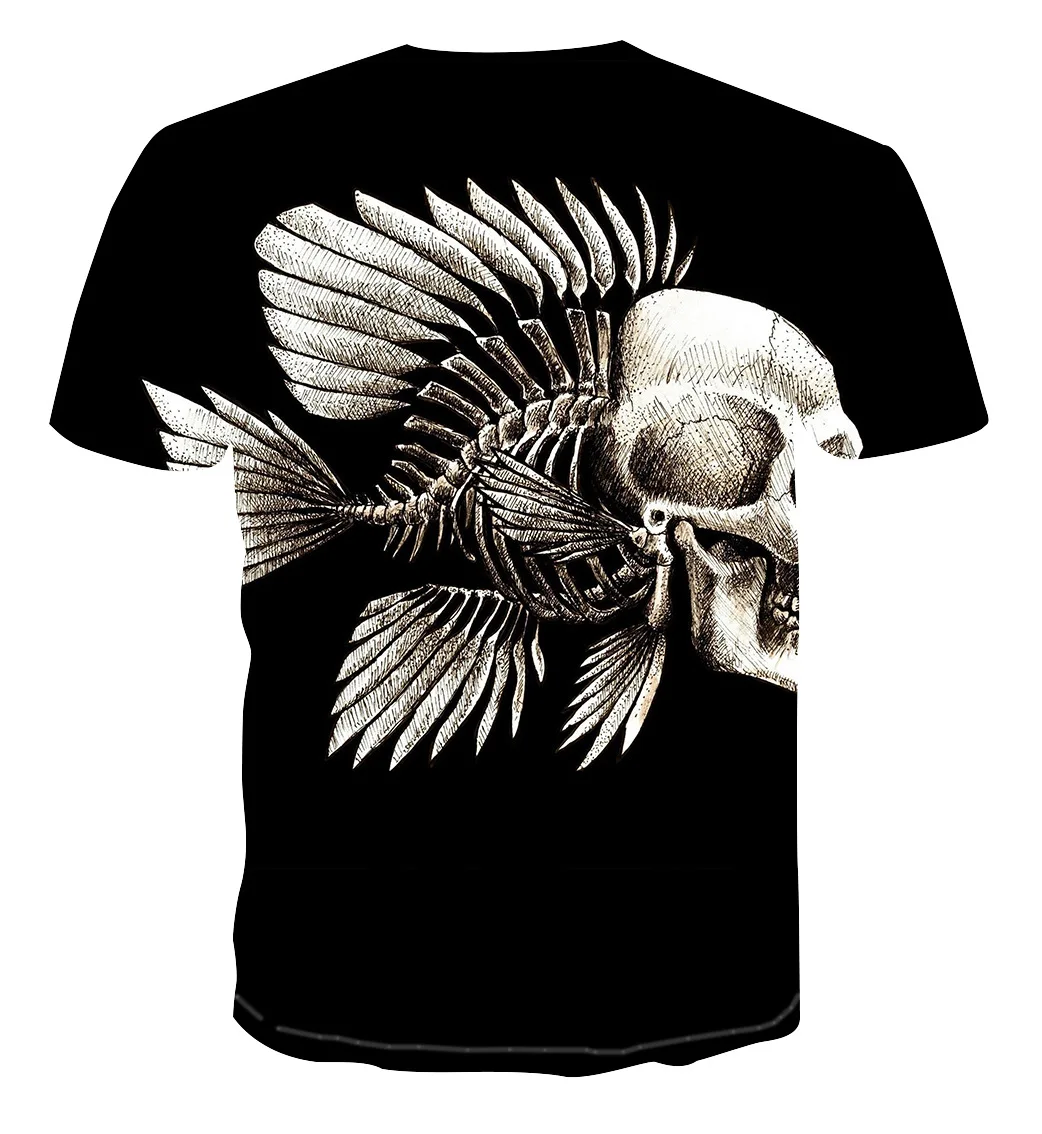 Summer new skeleton pattern T-shirt 3D digital printing T-shirt round neck men's Short Sleeve Top
Summer new skeleton pattern T-shirt 3D digital printing T-shirt round neck men's Short Sleeve Top