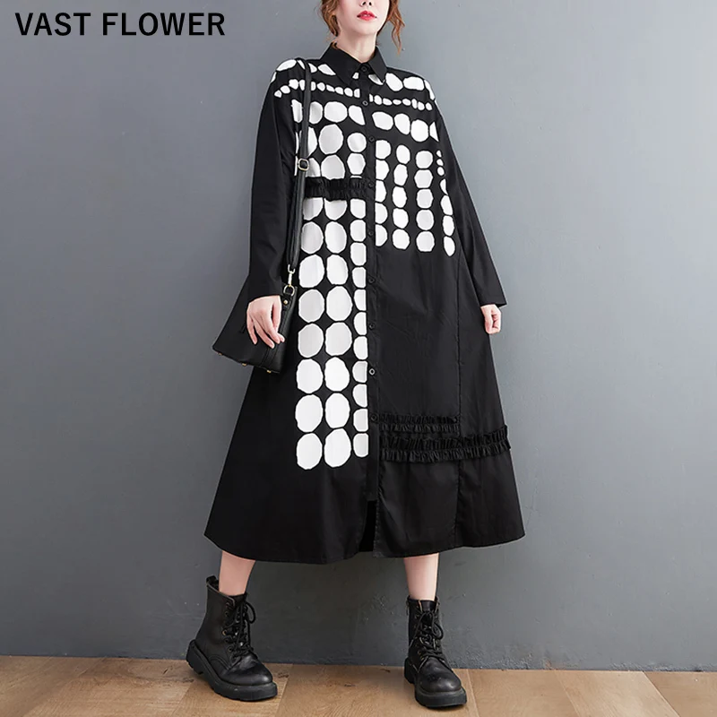 Black Polka Dot Print Shirt Dresses For Women Long Sleeve Loose Casual Vintage Dress Fashion Elegant Clothes Spring Autumn 2021
Black Polka Dot Print Shirt Dresses For Women Long Sleeve Loose Casual Vintage Dress Fashion Elegant Clothes Spring Autumn 2021
