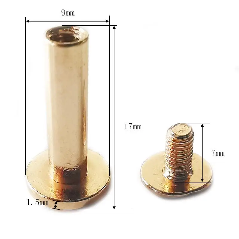 100 Pcs / Lot Stationery Nails Ledger Belts Copper Scrapbook Album Account Book Post Binding Screw Rivet Bolt DIY Leather Craft
100 Pcs / Lot Stationery Nails Ledger Belts Copper Scrapbook Album Account Book Post Binding Screw Rivet Bolt DIY Leather Craft