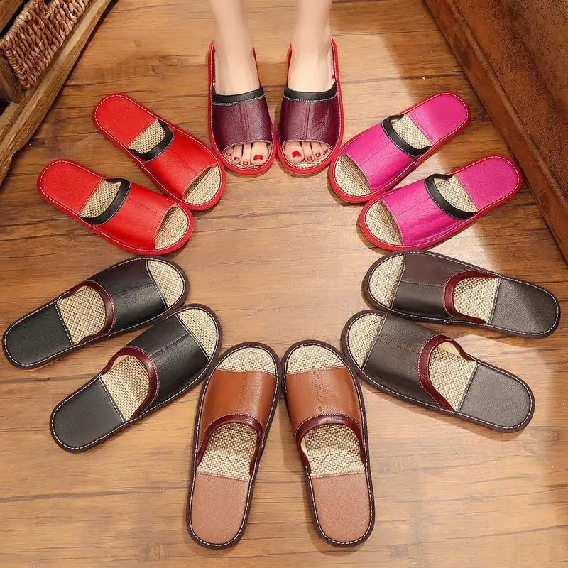 Indoor high quality leather hemp slippers mens fashion daily adult shoes man slides home slippers
Indoor high quality leather hemp slippers mens fashion daily adult shoes man slides home slippers