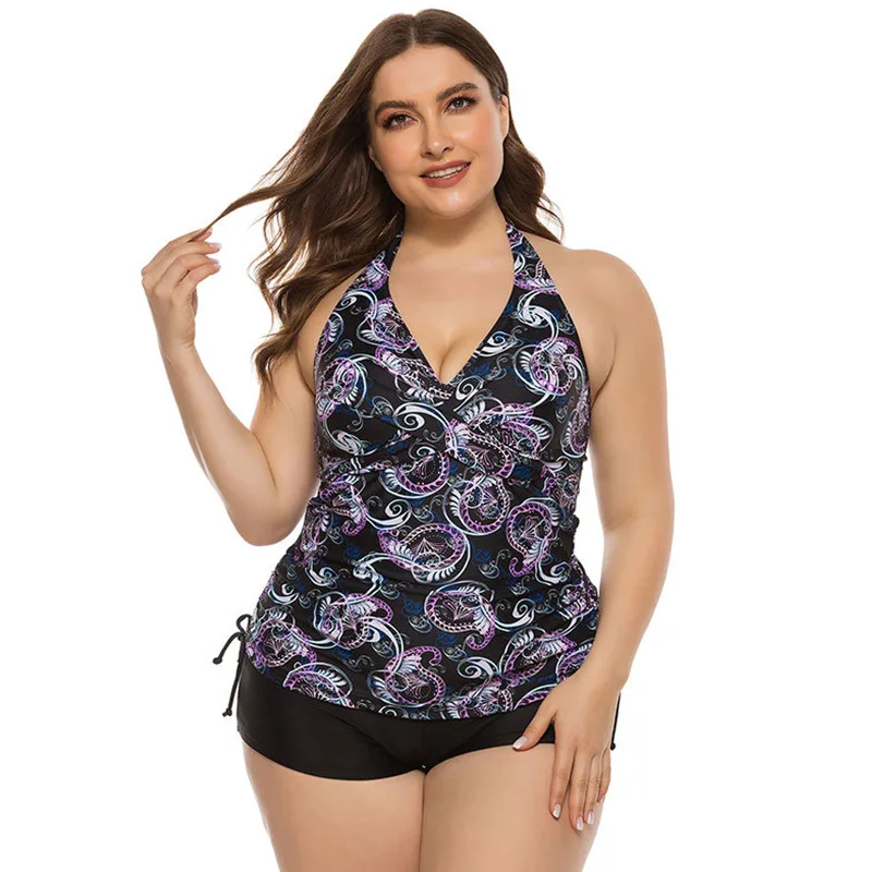 Plus Size Polyester Color Block Tankini with Panty Print Swimsuits for Women Swimwear Tummy Control Two Piece Bathing Suits
Plus Size Polyester Color Block Tankini with Panty Print Swimsuits for Women Swimwear Tummy Control Two Piece Bathing Suits