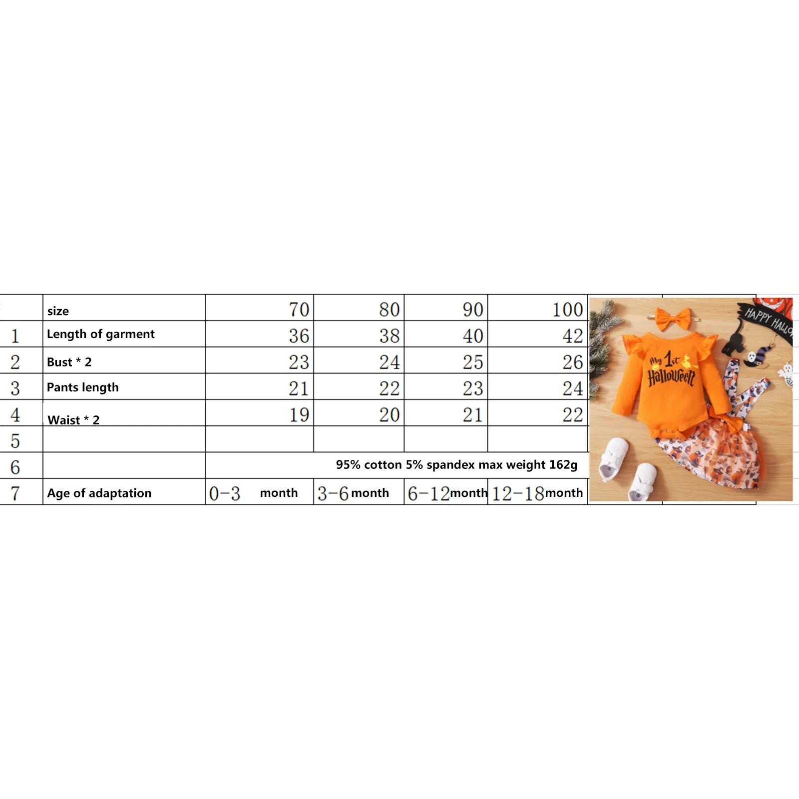 0-18 Mounths Baby Girls Newborn My First Halloween Romper + Strap Skirt + Bow Hair Accessory Witch Pattern Spring Clothing
0-18 Mounths Baby Girls Newborn My First Halloween Romper + Strap Skirt + Bow Hair Accessory Witch Pattern Spring Clothing