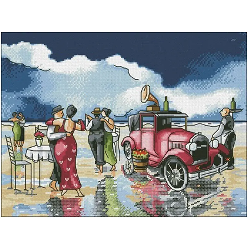 Beach waltz patterns Counted Cross Stitch 11CT 14CT 18CT DIY Chinese Cross Stitch Kits Embroidery Needlework Sets
Beach waltz patterns Counted Cross Stitch 11CT 14CT 18CT DIY Chinese Cross Stitch Kits Embroidery Needlework Sets