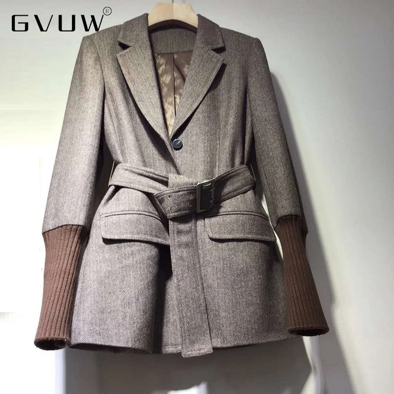 GVUW High Quality New Wool Blazer Jackets Women Notched Collar Knitting Patchwork Long Sleeve Casual Blazer Coat Outwear KB71263
GVUW High Quality New Wool Blazer Jackets Women Notched Collar Knitting Patchwork Long Sleeve Casual Blazer Coat Outwear KB71263