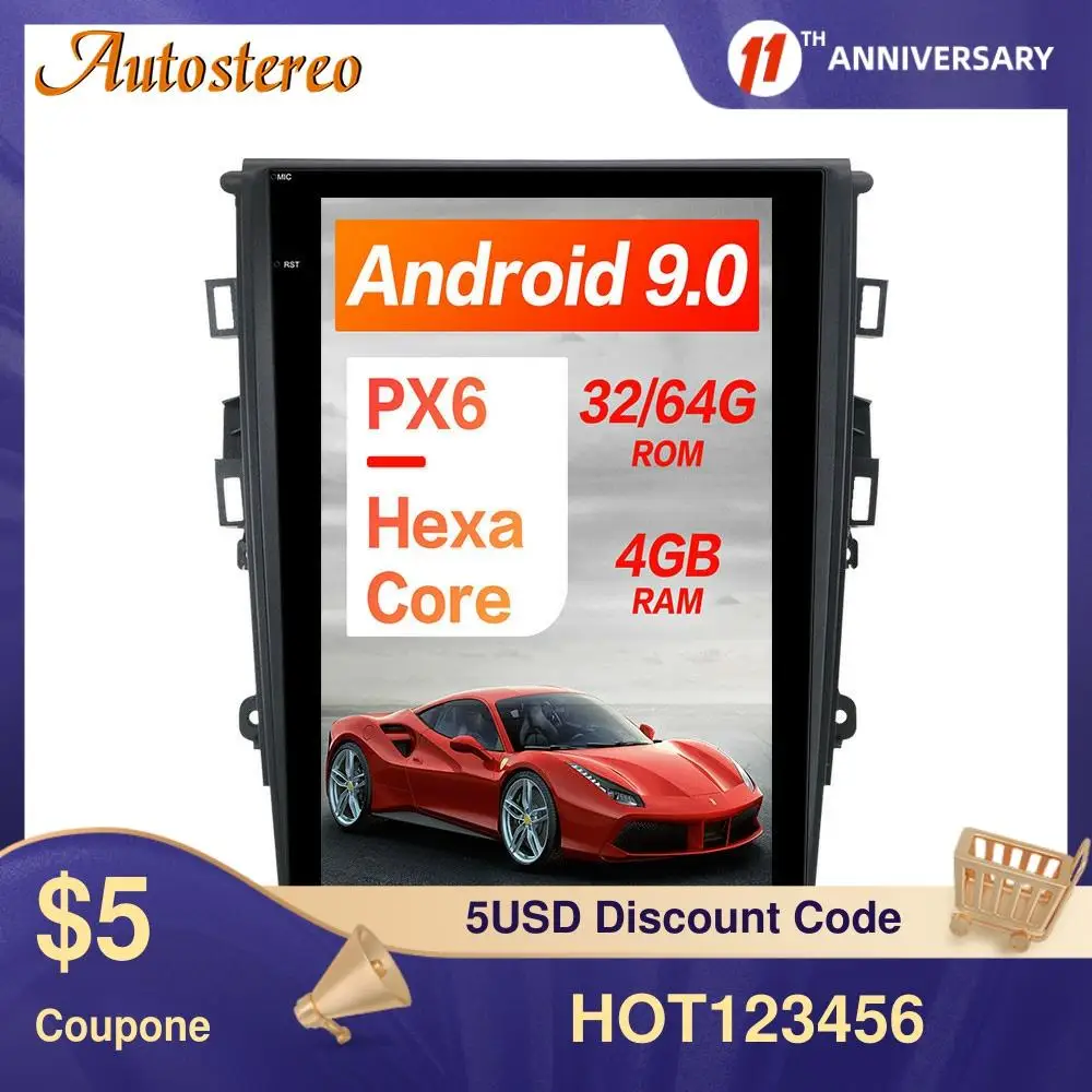 For Ford Mondeo Fusion MK5 2013+ 4G SIM Tesla Style Android 9.0 Car GPS Navigation Stereo Headunit Multimedia Player Auto Radio
For Ford Mondeo Fusion MK5 2013+ 4G SIM Tesla Style Android 9.0 Car GPS Navigation Stereo Headunit Multimedia Player Auto Radio