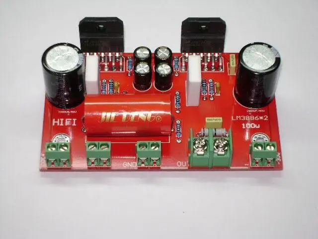 KYYSLB LM3886 * 2 100 Вт параллельная однотонная Плата усилителя лихорадки 103*65 мм DC30V |