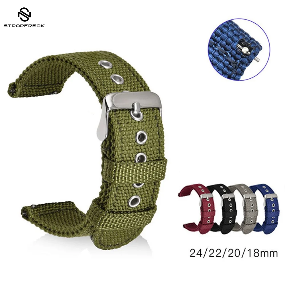 Nylon Watch Strap Quick Release Sport Canva Watchband Watch Replacement Bracelet for Samsung Huawei Watch 18mm 20mm 22mm 24mm
Nylon Watch Strap Quick Release Sport Canva Watchband Watch Replacement Bracelet for Samsung Huawei Watch 18mm 20mm 22mm 24mm