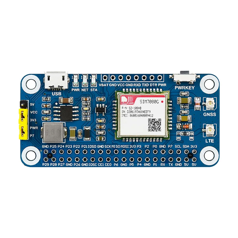 Плата расширения Raspberry Pi NB-IoT Cat-M EMTC GNSS, полный модуль Netcom SIM7080G
Плата расширения Raspberry Pi NB-IoT Cat-M EMTC GNSS, полный модуль Netcom SIM7080G