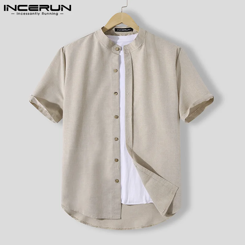 Men Shirt Stand Collar Button Short Sleeve Streetwear Harajuku Leisure Camisa 2021 Solid Color Casual Men Clothing INCERUN S-3XL
Men Shirt Stand Collar Button Short Sleeve Streetwear Harajuku Leisure Camisa 2021 Solid Color Casual Men Clothing INCERUN S-3XL