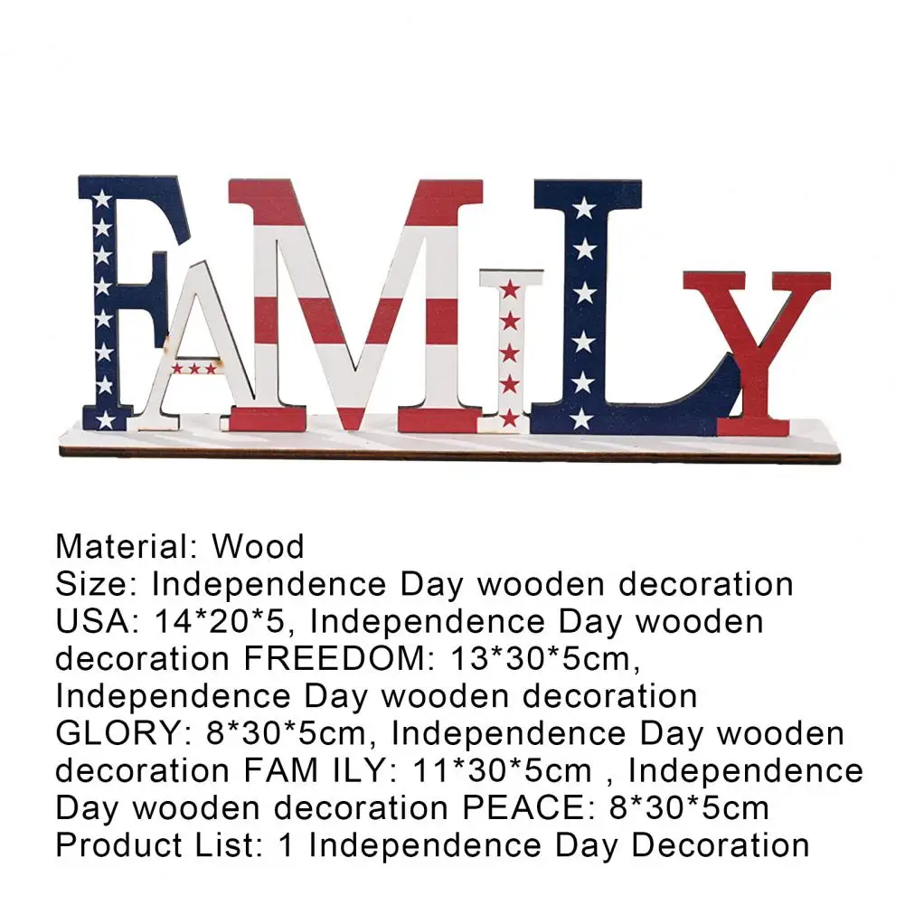 New Style Wooden Letter Ornament Delicate Festival Portable Independence Day Alphabet Desktop Decoration for Home Table Decor
New Style Wooden Letter Ornament Delicate Festival Portable Independence Day Alphabet Desktop Decoration for Home Table Decor