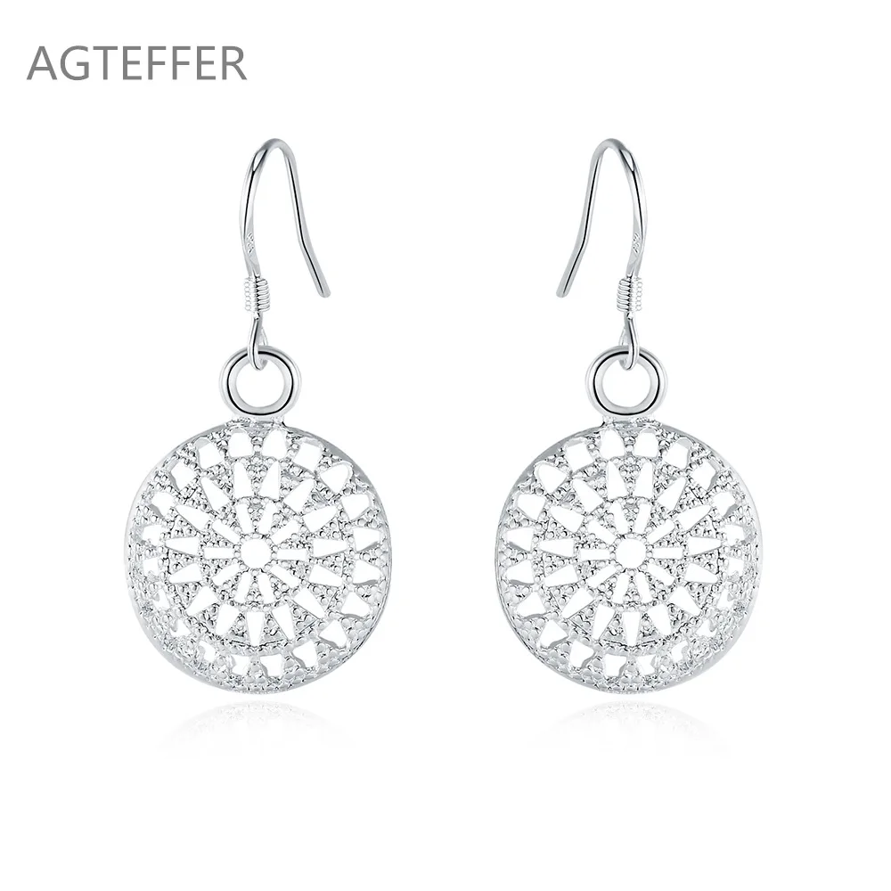 AGTEFFER 925 Sterling Silver Round Earrings For Women Wedding Jewelry Retro Earrings
AGTEFFER 925 Sterling Silver Round Earrings For Women Wedding Jewelry Retro Earrings