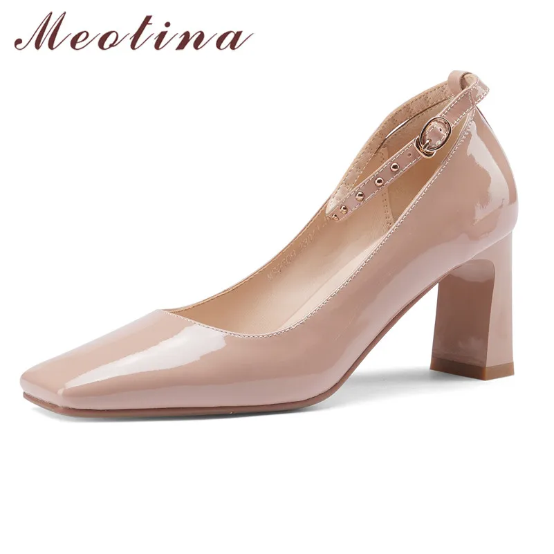 Meotina Ankle Strap Women Shoes Cow Leather High Heel Pumps Rivet Buckle Strap Party Footwear Square Toe Thick Heels Shoes 40
Meotina Ankle Strap Women Shoes Cow Leather High Heel Pumps Rivet Buckle Strap Party Footwear Square Toe Thick Heels Shoes 40
