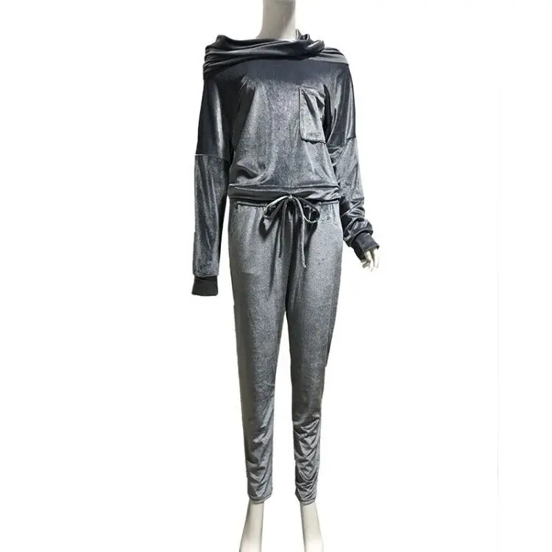 Autumn Women 2 pieces Set Tracksuit One shoulder Sweatshirt Pants Sets Sport Wear Tracksuit Sweatshirt Velvet Lounge Suit GV961
Autumn Women 2 pieces Set Tracksuit One shoulder Sweatshirt Pants Sets Sport Wear Tracksuit Sweatshirt Velvet Lounge Suit GV961