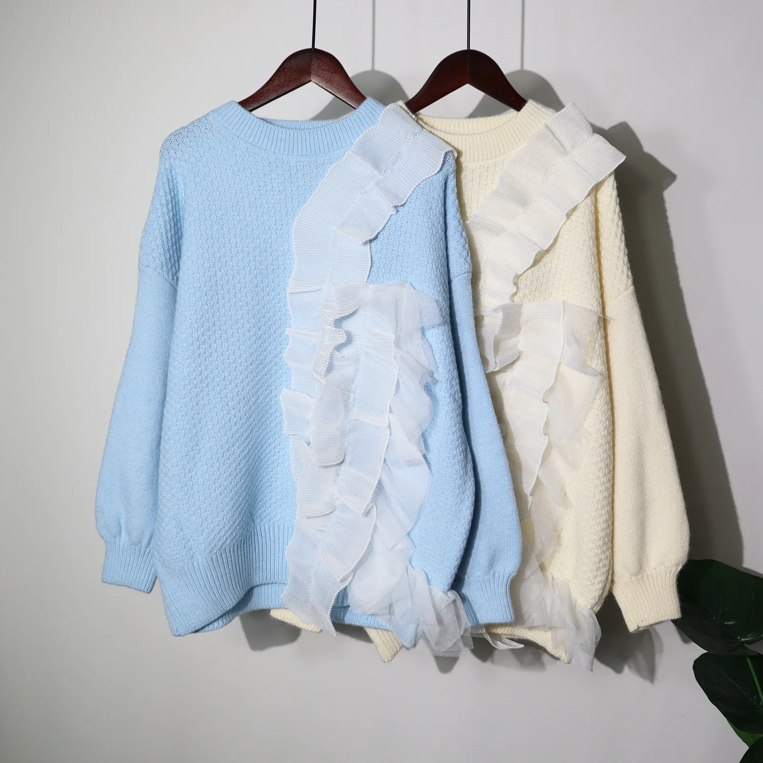 GTGYFF Winter Solid Pullovers Sweaters For Women Blue Black Beige Korean Style Ruffle Layers Fashion Ladies Jumpers Jerseys Warm
GTGYFF Winter Solid Pullovers Sweaters For Women Blue Black Beige Korean Style Ruffle Layers Fashion Ladies Jumpers Jerseys Warm