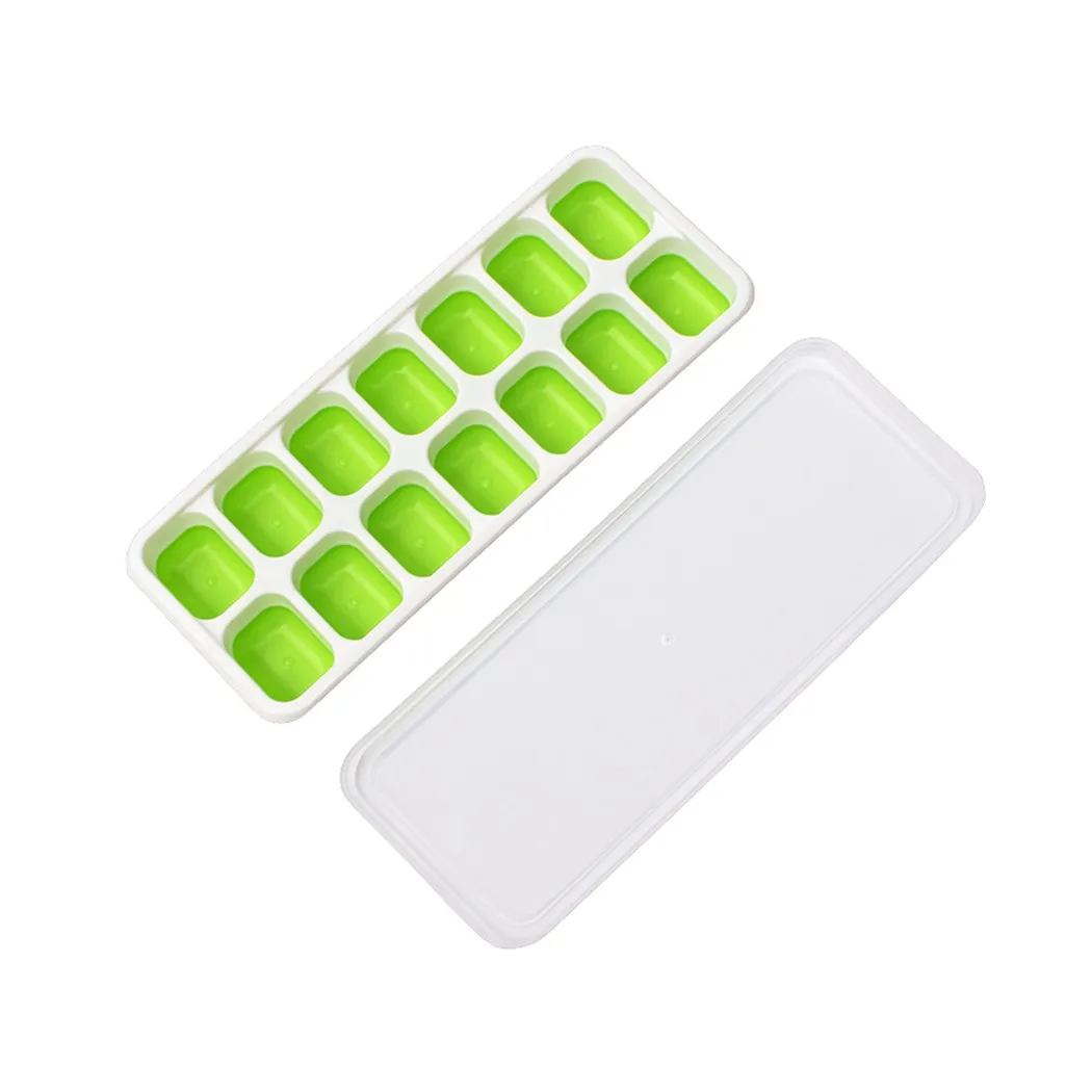 

1 Pcs Ice Cube Tray 14 Holes Silicone245*95*29 Mm Ices Maker Mold Trays Containers With Cover Ice Cream Tools