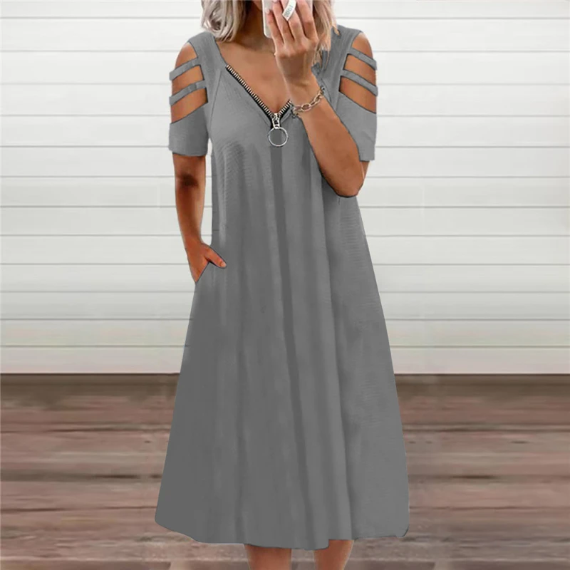 Summer Plus Size Women's Clothing Sexy V-neck Solid Color Printed Casual Off-shoulder Short-sleeved Loose Mid-length Dress
Summer Plus Size Women's Clothing Sexy V-neck Solid Color Printed Casual Off-shoulder Short-sleeved Loose Mid-length Dress