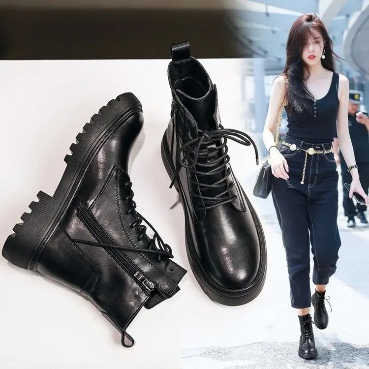 Autumn Boots Women's Shoes Women's Shoes Fashion Round Leather Ankle Boots Winter Stretch Black Boots Comfortable Boots AU039
Autumn Boots Women's Shoes Women's Shoes Fashion Round Leather Ankle Boots Winter Stretch Black Boots Comfortable Boots AU039
