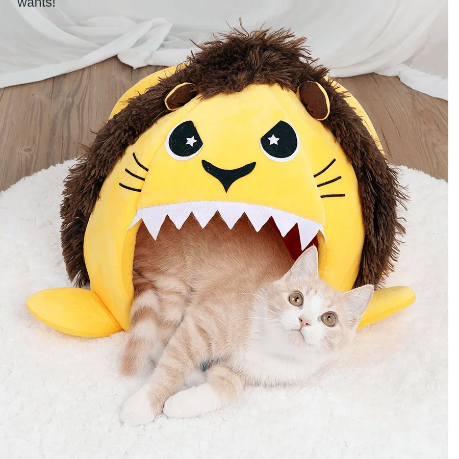 Creative Cat's Nest Dog's Spring And Summer Pet Tent Dog Bed Pet's Cartoon Lion's Dog House
Creative Cat's Nest Dog's Spring And Summer Pet Tent Dog Bed Pet's Cartoon Lion's Dog House