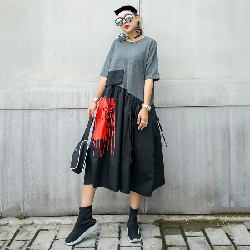 High Waist Patchwork Style New Fashion Plus Size Dress casua Loose fit dress women vintage dresses plus size women clothing
High Waist Patchwork Style New Fashion Plus Size Dress casua Loose fit dress women vintage dresses plus size women clothing