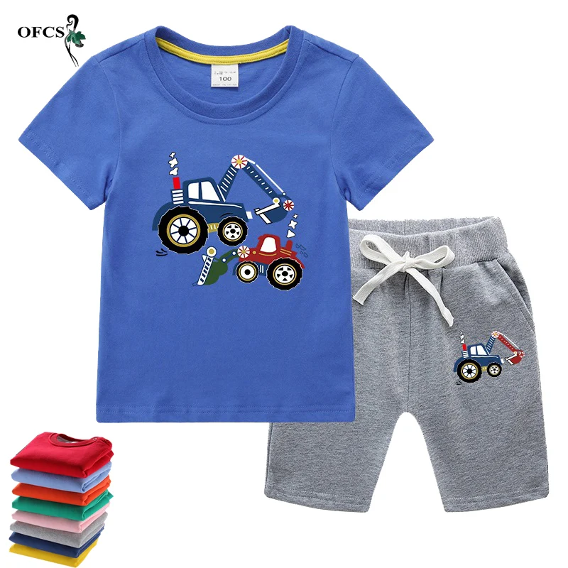 Summer Children Boys Cartoon Clothing Sets Cotton Short Sleeve T-shirt + Beach Shorts Outfits 2-12Years Unisex Clothes Kids Suit
Summer Children Boys Cartoon Clothing Sets Cotton Short Sleeve T-shirt + Beach Shorts Outfits 2-12Years Unisex Clothes Kids Suit