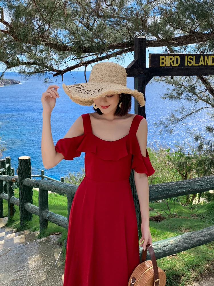 2021 New Women's Summer Red Sexy Open Back Beach Skirt Seaside Slim Holiday Skirt Suspender Dress
2021 New Women's Summer Red Sexy Open Back Beach Skirt Seaside Slim Holiday Skirt Suspender Dress