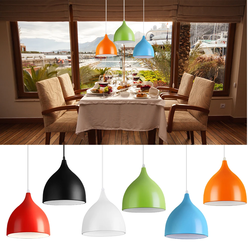 Modern simple aluminum chandelier color E27 LED Lamp Kitchen living room restaurant bedroom bar Suspension lighting | Лампы и