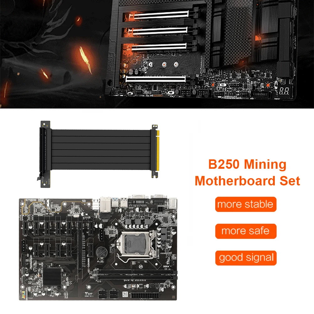 B250 BTC 12P материнская плата для майнинга + PCI-E X16 3,0 графическая карта Удлинительный кабель комплект для майнинга ПК DDR4 USB3.0 B250 BTC материнская пла...
B250 BTC 12P материнская плата для майнинга + PCI-E X16 3,0 графическая карта Удлинительный кабель комплект для майнинга ПК DDR4 USB3.0 B250 BTC материнская пла...