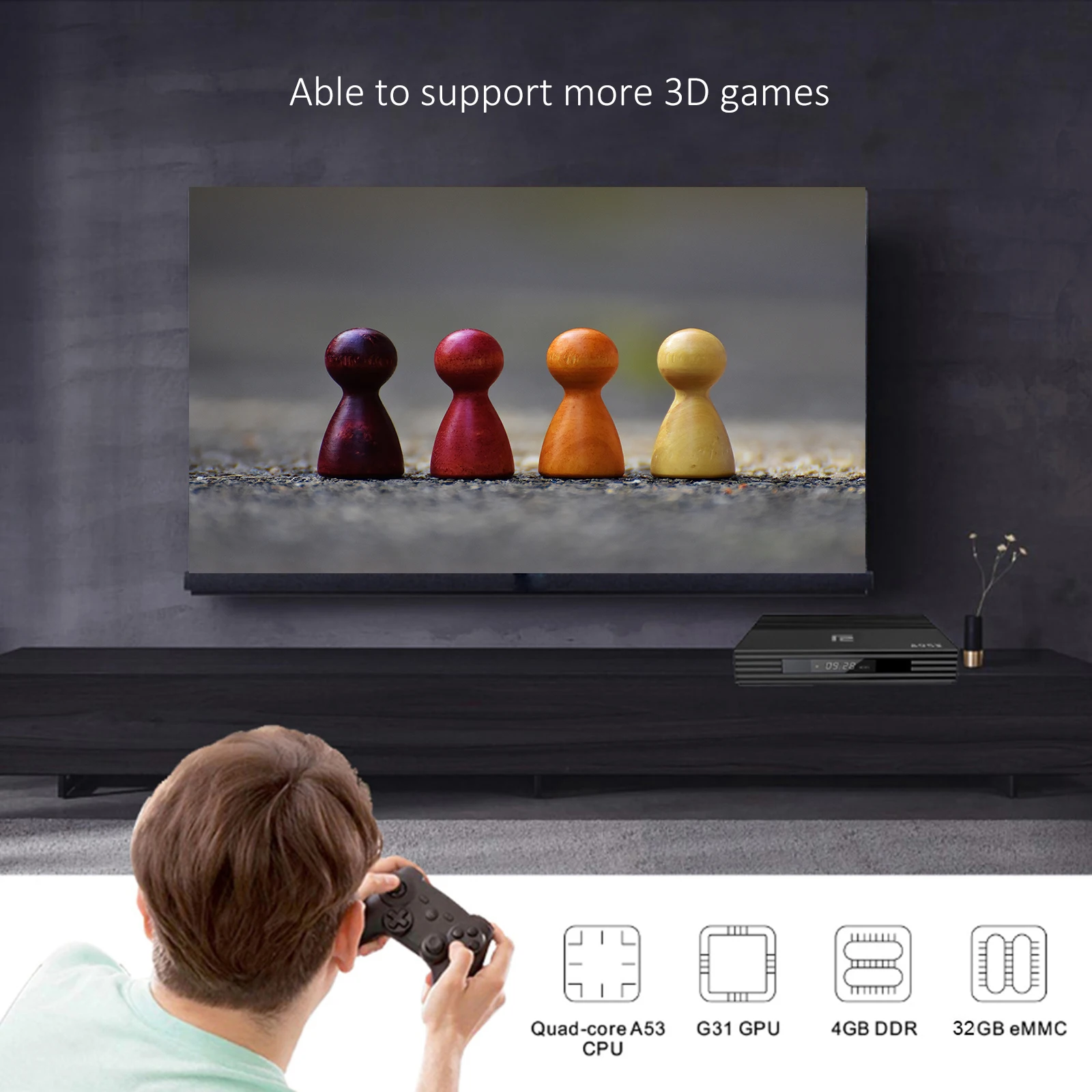 High Speed Dual Band WiFi BT Smart TV Set Top Box For Android 10.0 Media Player For Home Office Television Set-Top Box 
High Speed Dual Band WiFi BT Smart TV Set Top Box For Android 10.0 Media Player For Home Office Television Set-Top Box