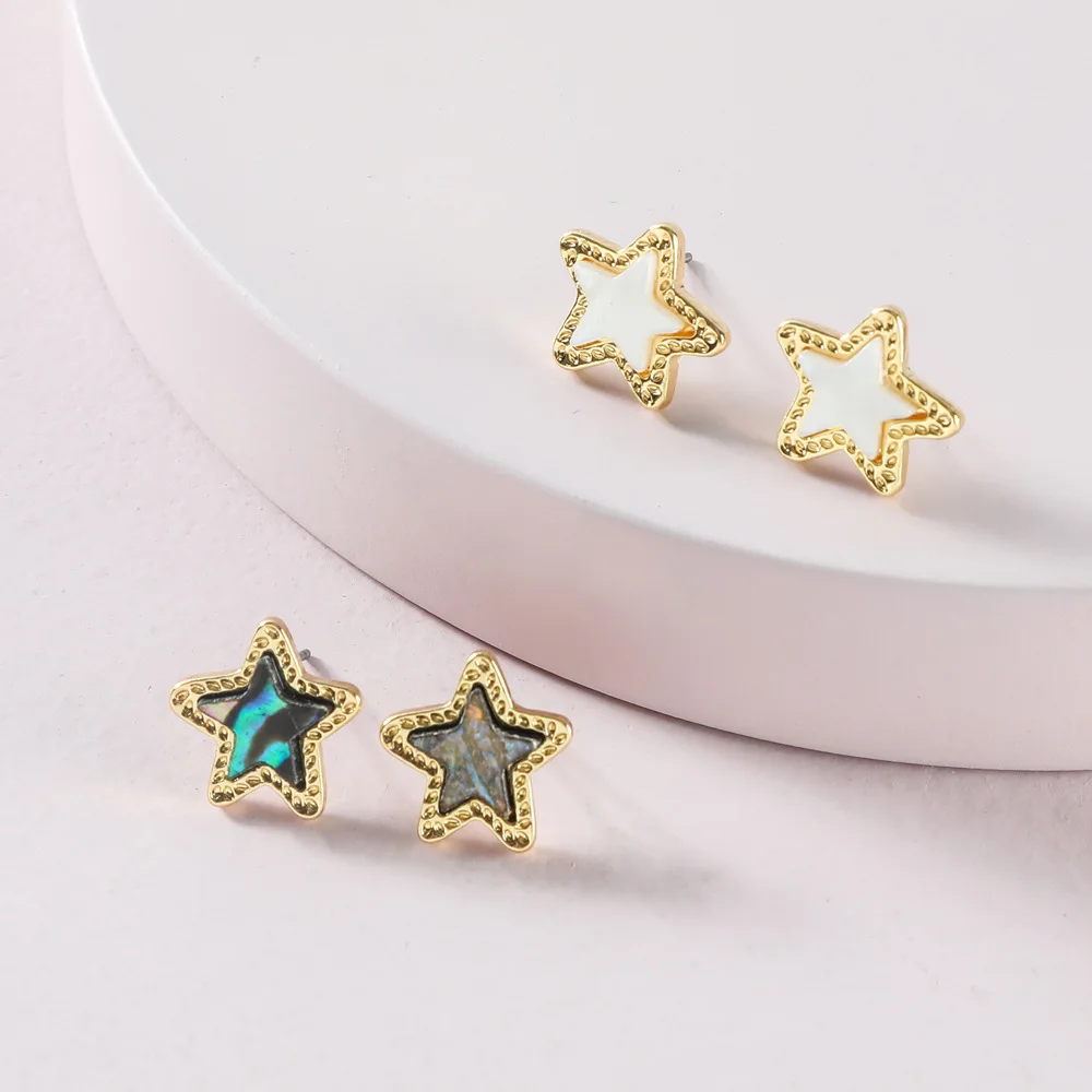 HUIDANG Fashion Jewelry Natural Blue White Shell Star Shape Mini Small Stud Earriangs for Women
HUIDANG Fashion Jewelry Natural Blue White Shell Star Shape Mini Small Stud Earriangs for Women