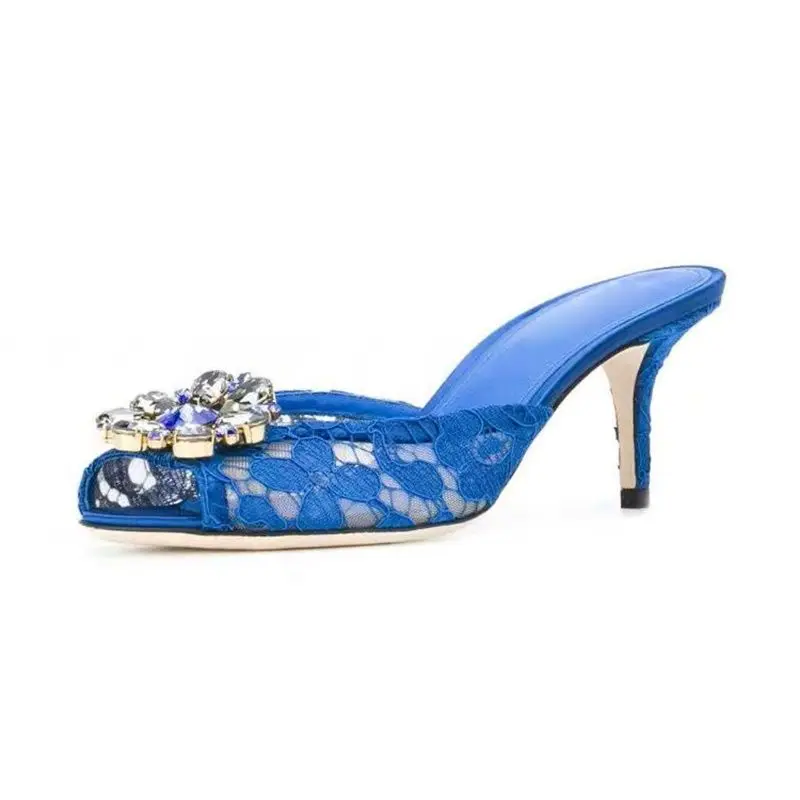 summer shoes sexy lace embroider sandals women 7 cm high heels slippers females peep toe Luxury rhinestone flower slides new
summer shoes sexy lace embroider sandals women 7 cm high heels slippers females peep toe Luxury rhinestone flower slides new