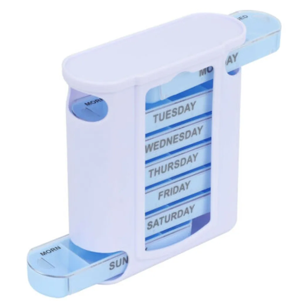 1 Pc Pills Dispenser Storage Box 7Days A Week/A Week 28 Grid Portable Drawer Moisture-proof English Printed Plastic Medicine Box
1 Pc Pills Dispenser Storage Box 7Days A Week/A Week 28 Grid Portable Drawer Moisture-proof English Printed Plastic Medicine Box