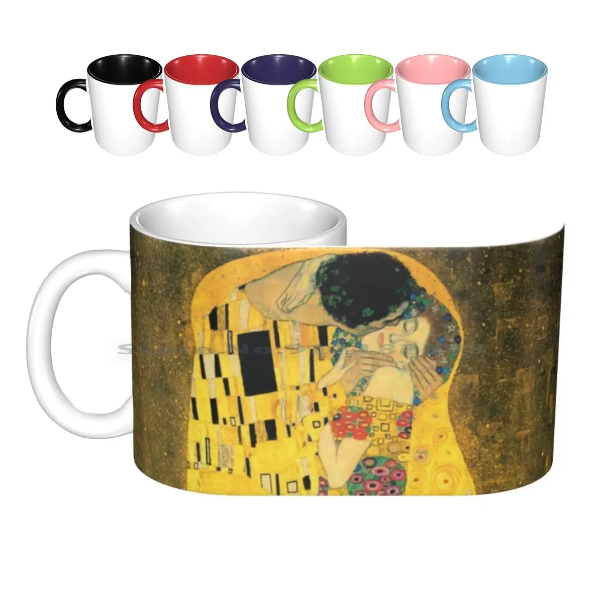 

Керамические кружки The Kiss-Gustav Klimt, кофейные чашки, Кружка для молока и чая, поцелуй, картина Густава Климта, картина Густава Климта