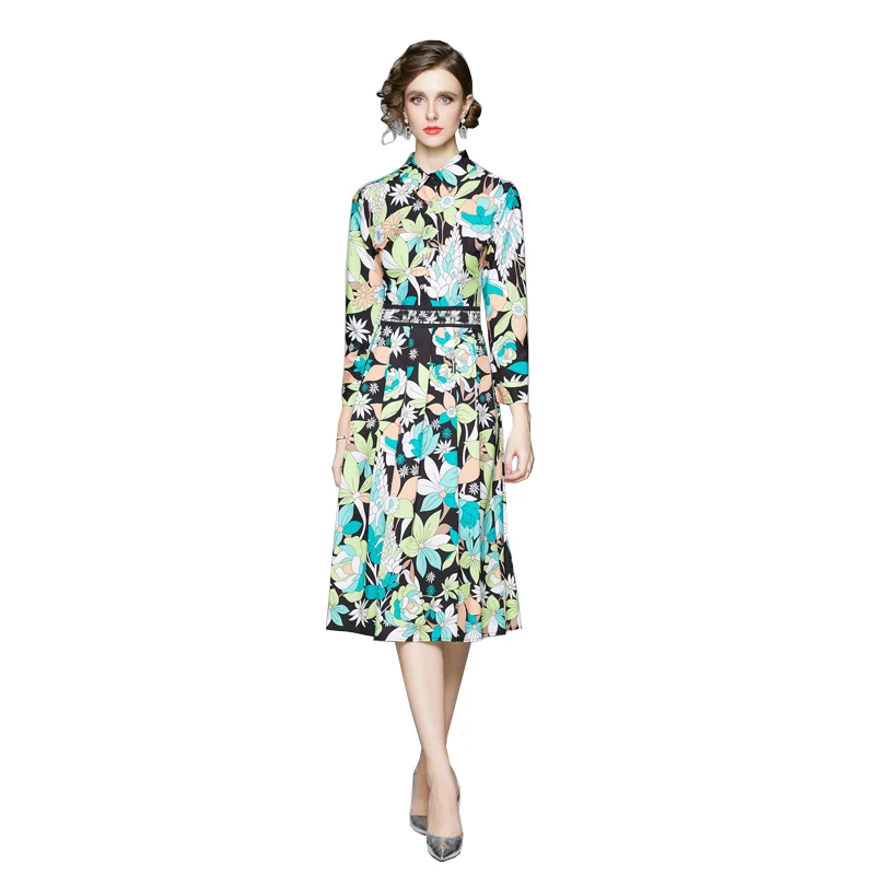2021 New Spring Summer Fashion Runway Shirt Dress Women's Long Sleeve Robe Casual Floral Letters Print Midi Party Elegant Dress
2021 New Spring Summer Fashion Runway Shirt Dress Women's Long Sleeve Robe Casual Floral Letters Print Midi Party Elegant Dress