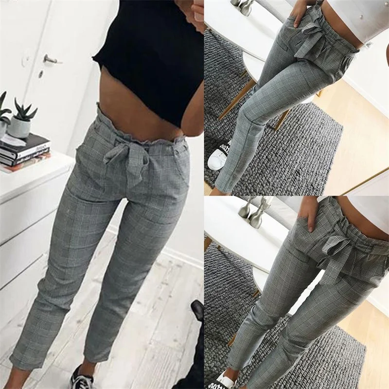 Women Pants Fashion Plaid Pleated High Waist Skinny Pencil Pants Trousers with Sash Female Casual Vintage Sweatpants Plus Size
Women Pants Fashion Plaid Pleated High Waist Skinny Pencil Pants Trousers with Sash Female Casual Vintage Sweatpants Plus Size