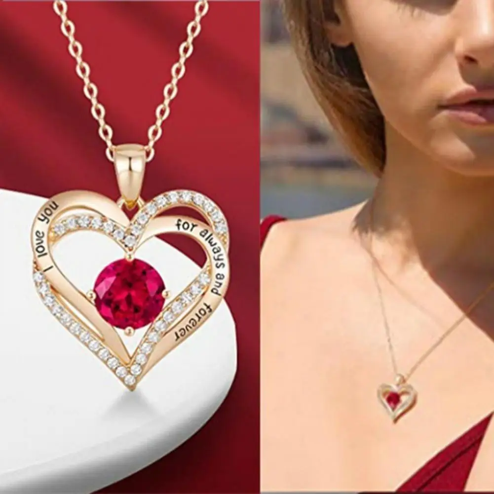 Trendy Women Necklace Simple Double Heart Pendant Alloy I Love You Birthstone Women Clavicle Necklace for Valentine Day 2021
Trendy Women Necklace Simple Double Heart Pendant Alloy I Love You Birthstone Women Clavicle Necklace for Valentine Day 2021