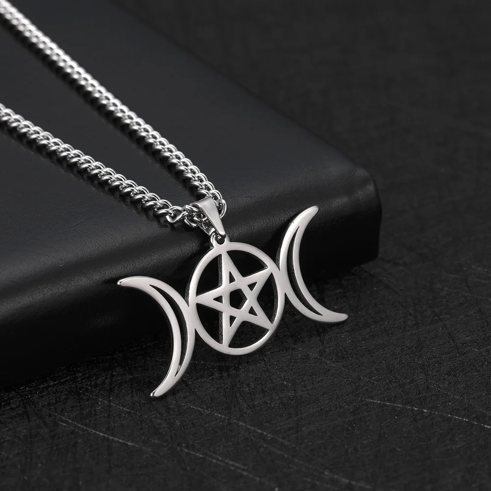 Dawapara Moon Goddess Kabbalah Viking Necklace Hekate Witchcraft Power Amulet Pendant Stainless Steel Men Necklace
Dawapara Moon Goddess Kabbalah Viking Necklace Hekate Witchcraft Power Amulet Pendant Stainless Steel Men Necklace
