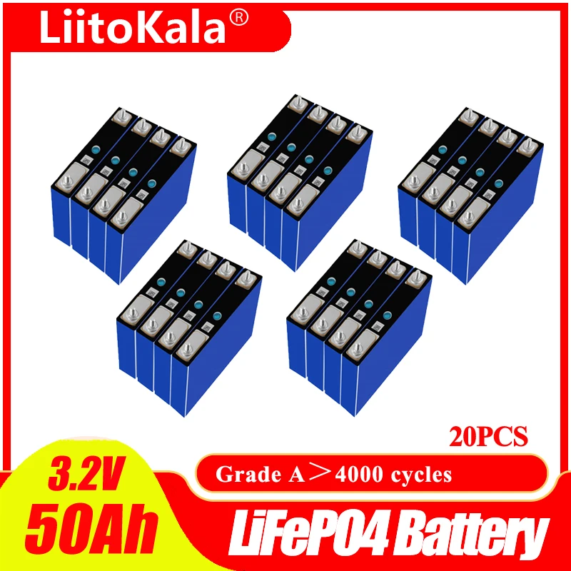 20 шт. LiitoKala 100% оригинальные 3,2 в 50 Ач lifepo4 элементы 3,2 В lifepo4 литиевые батареи для электрического велосипеда аккумулятор солнечная энергия
20 шт. LiitoKala 100% оригинальные 3,2 в 50 Ач lifepo4 элементы 3,2 В lifepo4 литиевые батареи для электрического велосипеда аккумулятор солнечная энергия