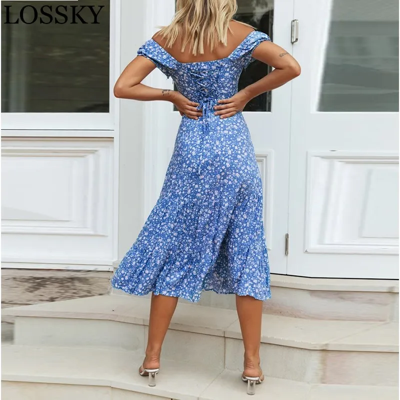 Women Off Shoulder Floral Print Boho Midi Dress Women Beach Summer Dresses Ladies Strapless Long Maxi Dress Vestidos Female 2020
Women Off Shoulder Floral Print Boho Midi Dress Women Beach Summer Dresses Ladies Strapless Long Maxi Dress Vestidos Female 2020