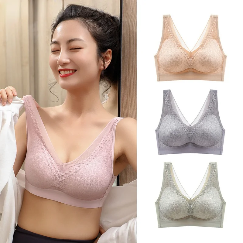 Plus Size Fashion Bras for Women Seamless Bra with Gathers Pad Comfortable Bralette Push Up Brassiere Bra Vest Wireless
Plus Size Fashion Bras for Women Seamless Bra with Gathers Pad Comfortable Bralette Push Up Brassiere Bra Vest Wireless
