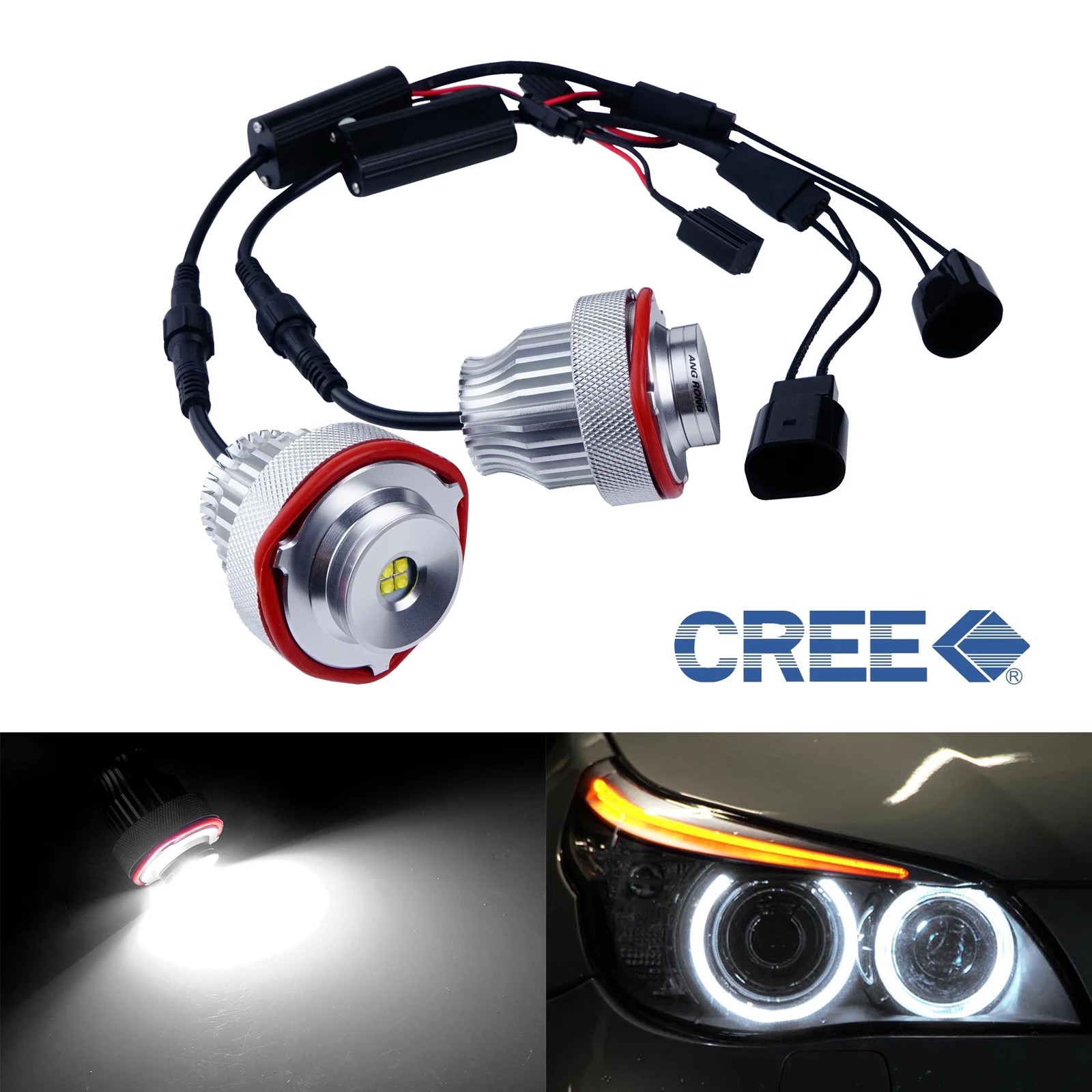 ANGRONG 40W LED Angel Eye DRL Driving Head Halo Light Lamp No Error For BMW 5-Series E60 E61
ANGRONG 40W LED Angel Eye DRL Driving Head Halo Light Lamp No Error For BMW 5-Series E60 E61