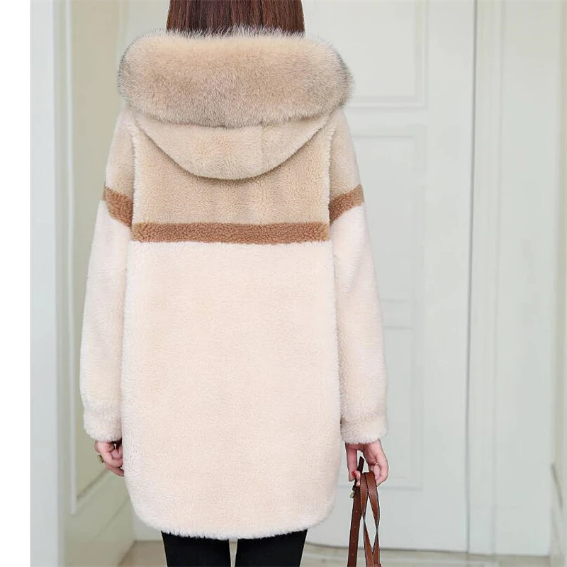 Fur Coat Women's Mid-Length 2020 Winter Fashion New Style Fox Fur Collar Hooded Warm Sheep Sheared Fur Coat Trend 139
Fur Coat Women's Mid-Length 2020 Winter Fashion New Style Fox Fur Collar Hooded Warm Sheep Sheared Fur Coat Trend 139