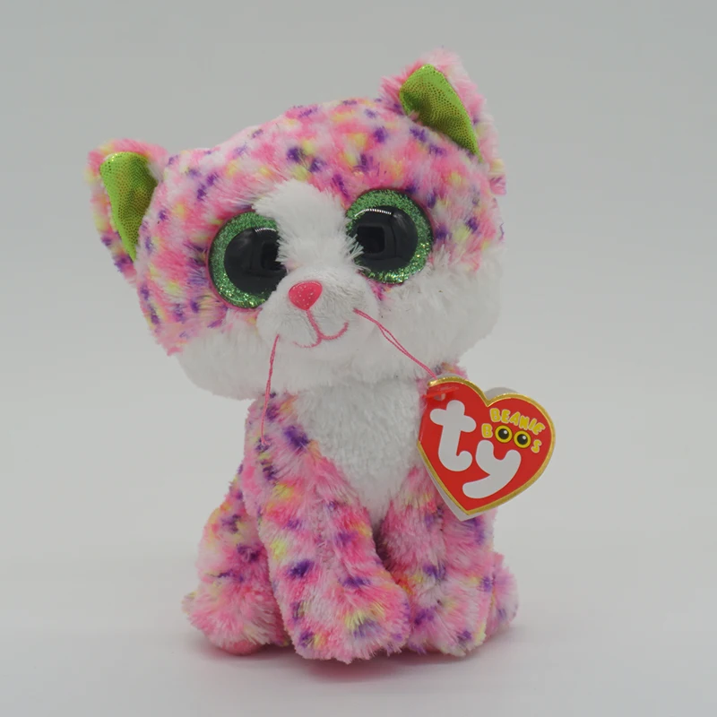 TY Beanie Boos кавайная кукла с большими глазами плюшевая мягкая леопардовая кошка куб