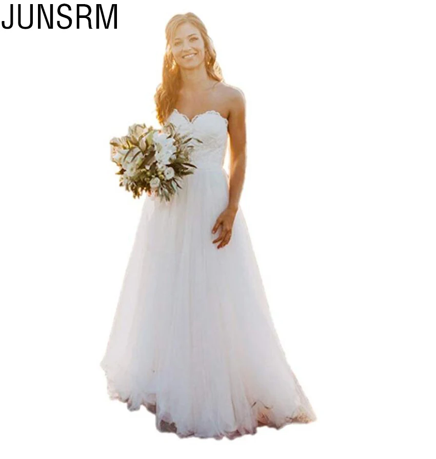 New Arrival Elegant Summer A Line Beach Wedding Dresses 2019 With Sweetheart Neck Backless Beautiful Romantic Bride Gown
New Arrival Elegant Summer A Line Beach Wedding Dresses 2019 With Sweetheart Neck Backless Beautiful Romantic Bride Gown
